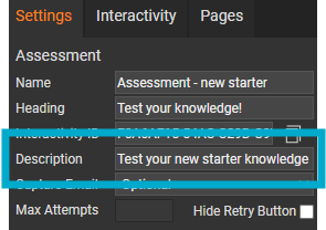 New fields - description