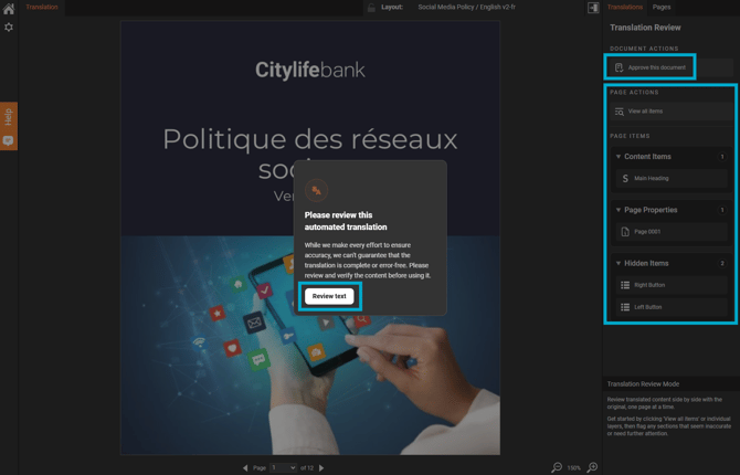 User guide - translations - review overview v1