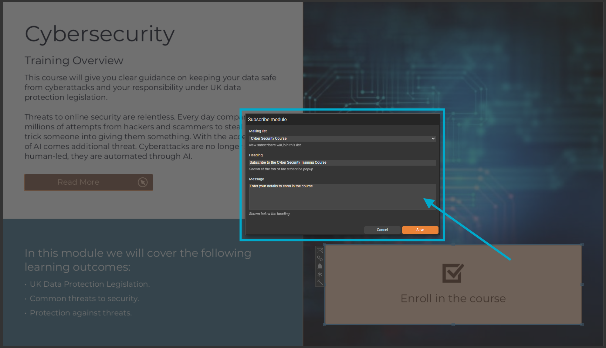 Courses - Subscribe module