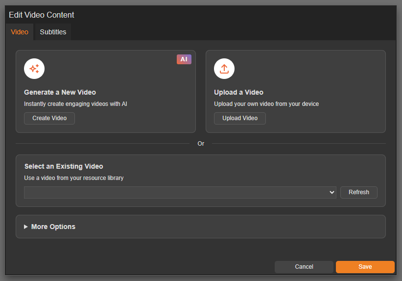 Videos: Play video file on page
