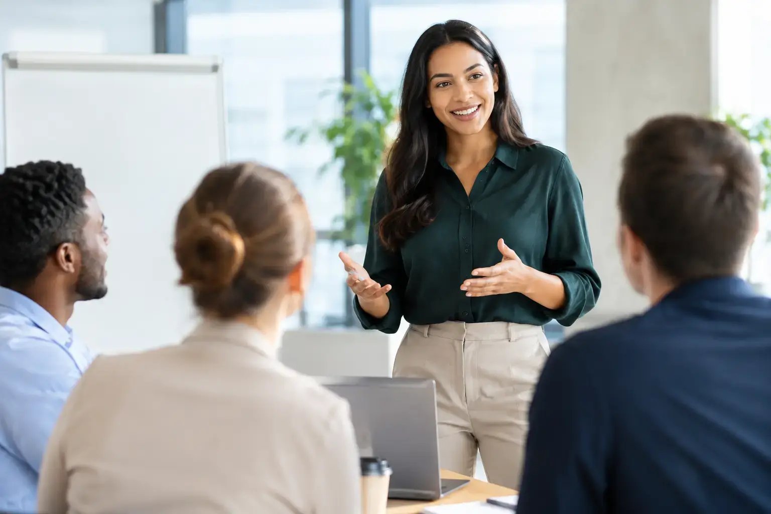 Business leader delivering learning and development to their team